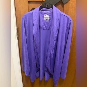 Muk Luks Women's Purple Open-Front Blazer Jacket